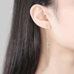 Wholesale Ear Wire Earrings Fashion S925 Silver Zircon Drops Korean Version