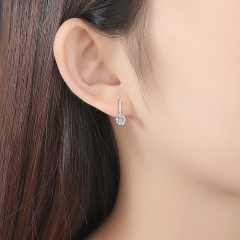 Wholesale S925 Silver Earrings Zirconia A Round Lollipop Korean Version Of The Niche