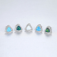 Wholesale Triangle Earrings S925 Silver Opal Earrings