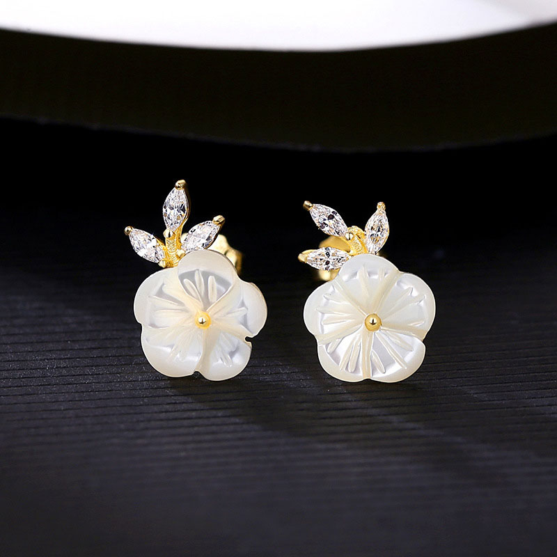 Wholesale Flower Earrings Temperament S925 Silver Earrings Baroque Simple Korean Fashion