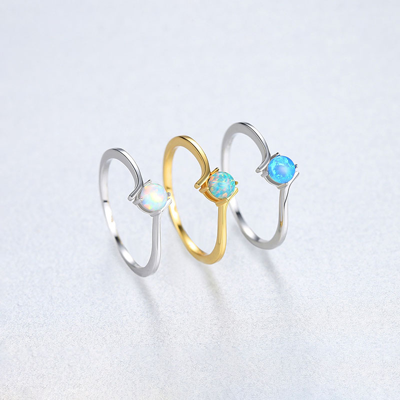 Wholesale S925 Silver Korean Version With Australia Gemstone Finger Ring