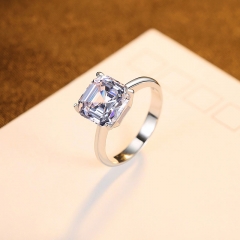 Wholesale Ring Gemstone S925 Silver Ring Square Zirconia