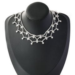 Exaggerated Design With Diamond Mesh Necklace Super Flash Multi-layer Rhinestone Necklace Manufacturer