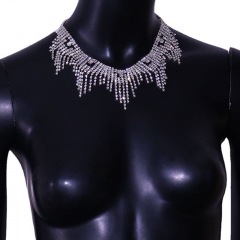 Multi-layer Shiny Tassel Necklace Sexy Shiny Full Of Diamonds Collarbone Chain Supplier