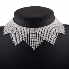 Tassel Crystal Necklace Fashion Luxury Collarbone Full Of Diamonds Necklace Supplier