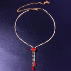 Luxury Full Of Diamonds Drops Of Love Fashion Versatile Tassel Necklace Supplier