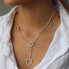 Fashion Full Of Diamonds Love Necklace Temperament Luxury Crystal Sexy Collarbone Chain Manufacturer