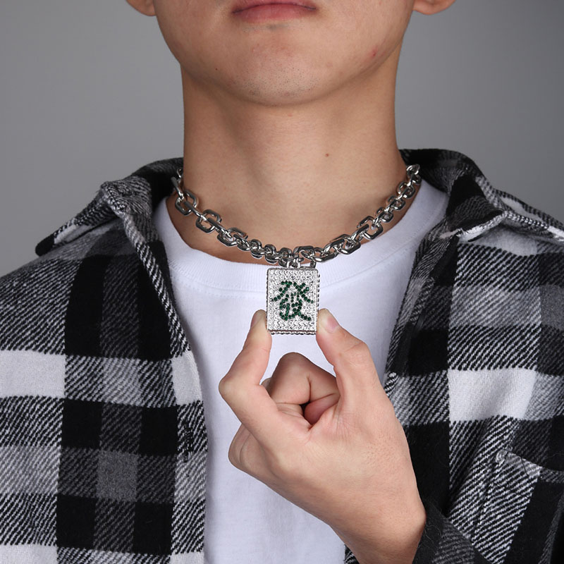 Wholesale Hip Hop Full Of Diamonds Pendant Necklace