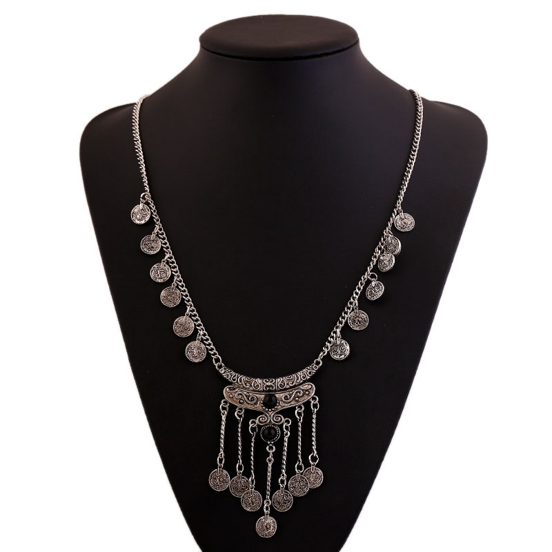 Wholesale Jewelry Tassel Coin Necklace Collarbone Chain Sweater Chain