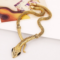 Wholesale Jewelry Exaggerated Necklace Personalized Snake Shape With Diamonds Net Chain Clavicle Chain Fashion Sweater Chain