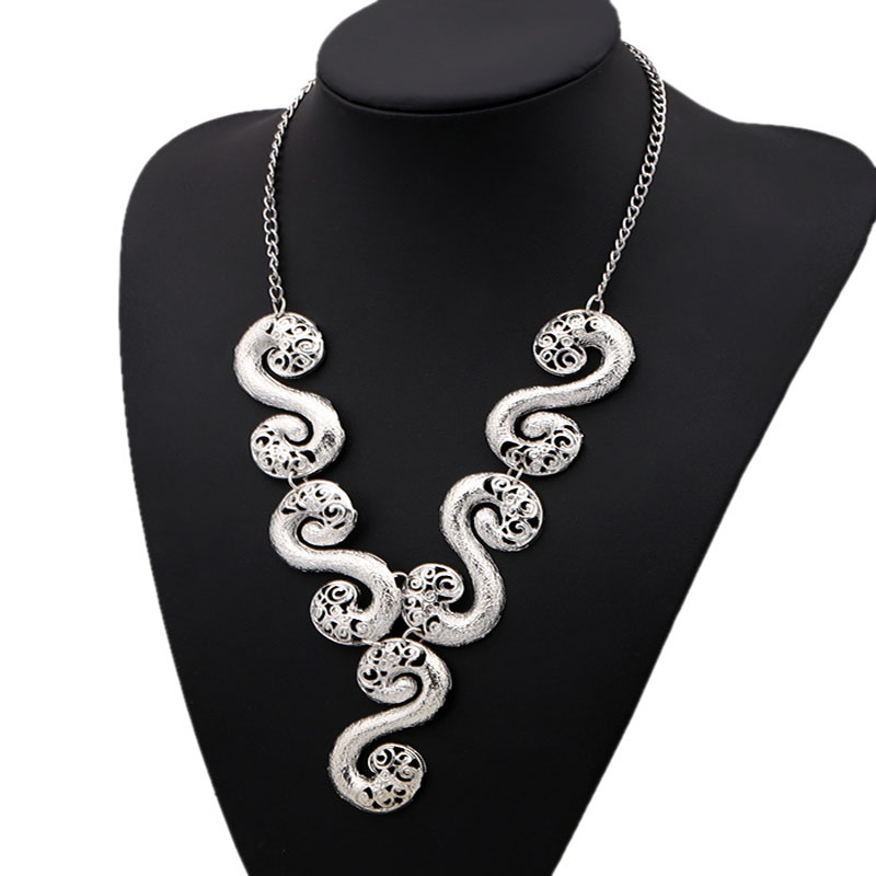 Wholesale Jewelry Personalized Fashion Letter Splicing Alloy Necklace Trend