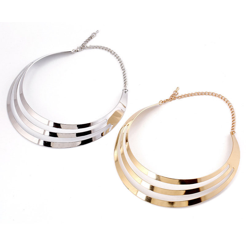 Wholesale Jewelry Punk Metal Exaggerated Glossy Metal Necklace Sexy Clavicle Chain