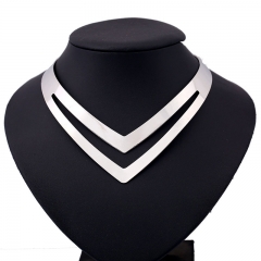 Wholesale Jewelry Personalized Glossy Minimalist Exaggerated Metal Collar Necklace