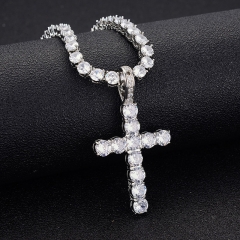 Wholesale Zircon Cross Necklace Simple Light Luxury Niche Design Pendant