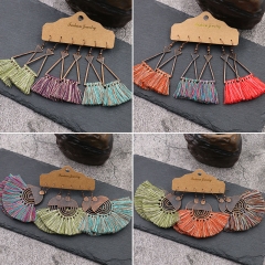 Wholesale Tassel Earrings Bohemian Ethnic Style Fan-shaped Earrings