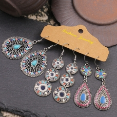 Combination Set Of Vintage Earrings Round Oil Drops Bohemian Style Supplier