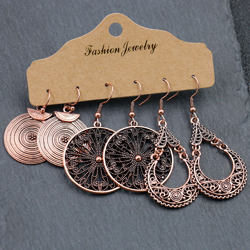 Wholesale Fashion Metal Earrings Baroque Personality Vintage Matte Exaggerated Earrings