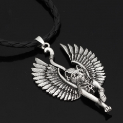 Wholesale Egyptian Mythology Cat God Wings Pendant Necklace For Men
