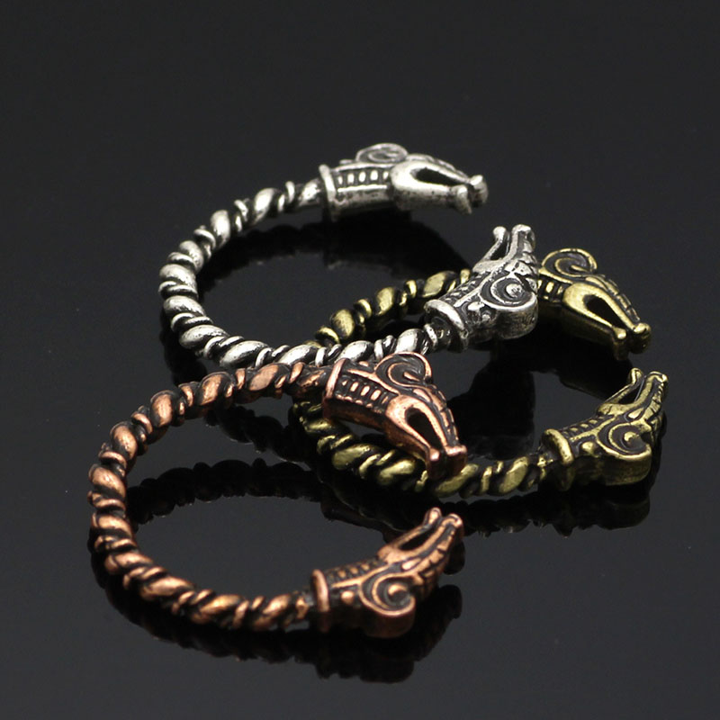 Wholesale Open Ring Nordic Viking Double Headed Dragon Ring