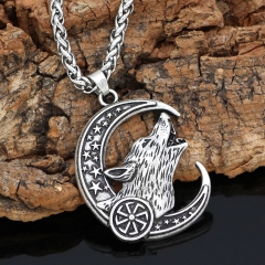 Wholesale Slavic Viking Odin Celtic Wolf Head Pendant Necklace