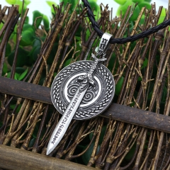 Wholesale Nordic Viking Warrior Sword And Shield Men's Pendant Necklace
