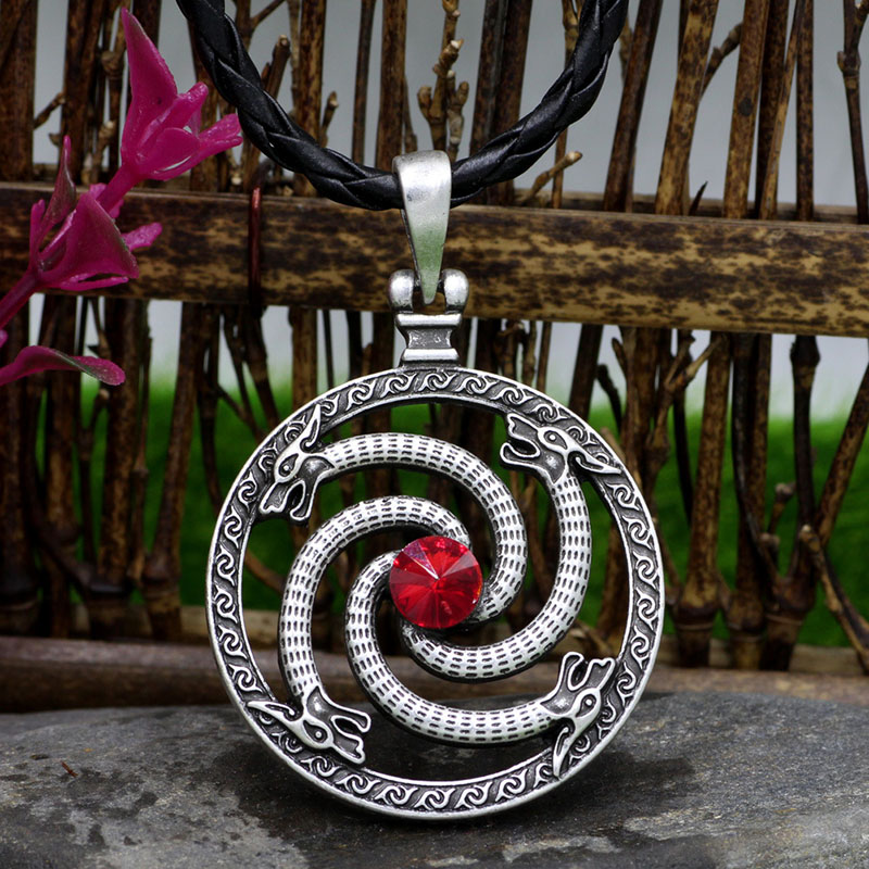 Wholesale Snake With Diamond Alloy Plating Viking Legend Necklace