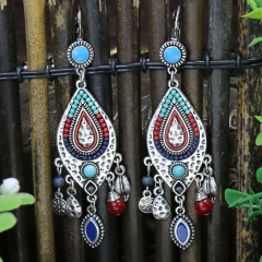 Vintage Court Style Geometric Leaves Rice Beads Beaded Earring Set Supplier