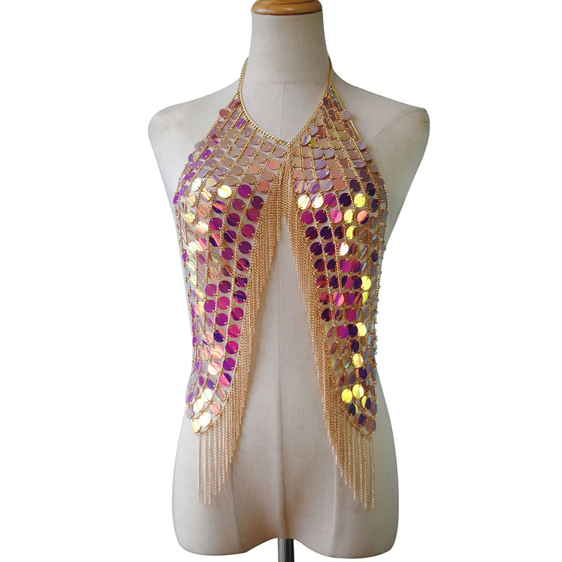 Street Personality Handmade Glowing Sequins Body Chain Supplier