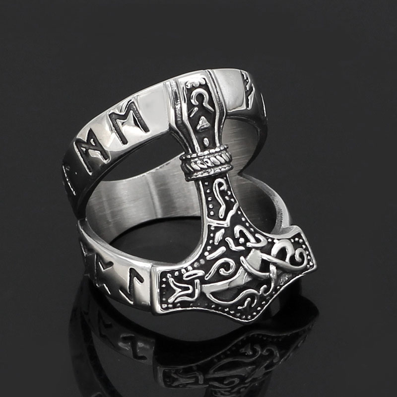 Wholesale Scandinavian Pirate Hammer Stainless Steel Ring