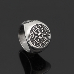 Wholesale Nordic Viking Totem Snowflake Titanium Steel Vintage Finger Ring