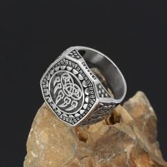 Wholesale Fashion Titanium Steel Men's Viking Odin Bear Grab Ring