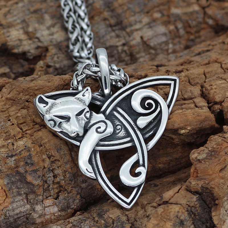 Wholesale Scandinavian Viking Stainless Steel Fox Pendant Necklace