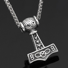 Wholesale Titanium Steel Viking Character Necklace Pendant Stainless Steel Sweater Chain