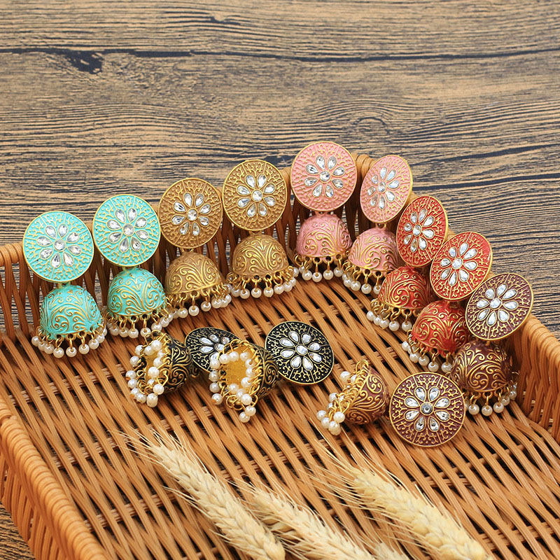 Ethnic Bohemian Indian Rice Beads Bell Earrings Supplier