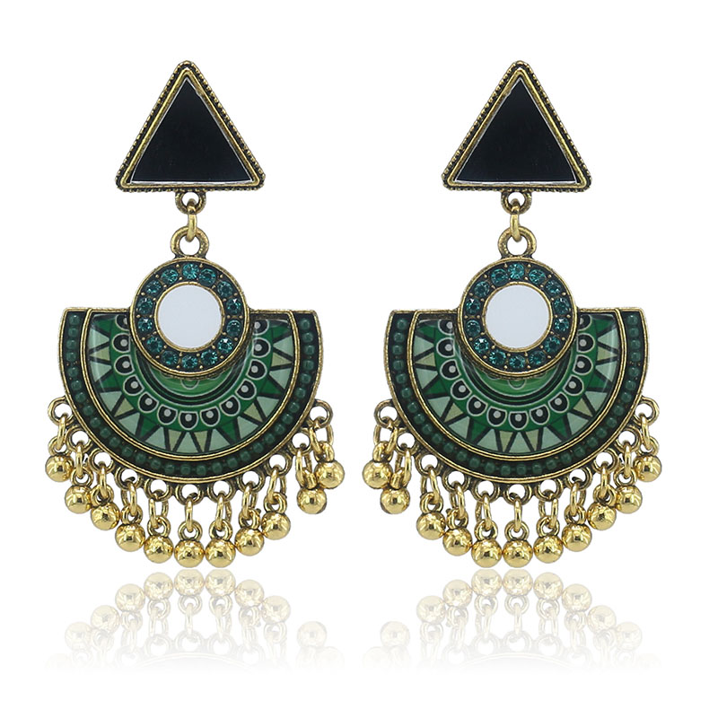 Indian Round Vintage Palace Ethnic Colorful Exaggerated Tassel Earrings Supplier