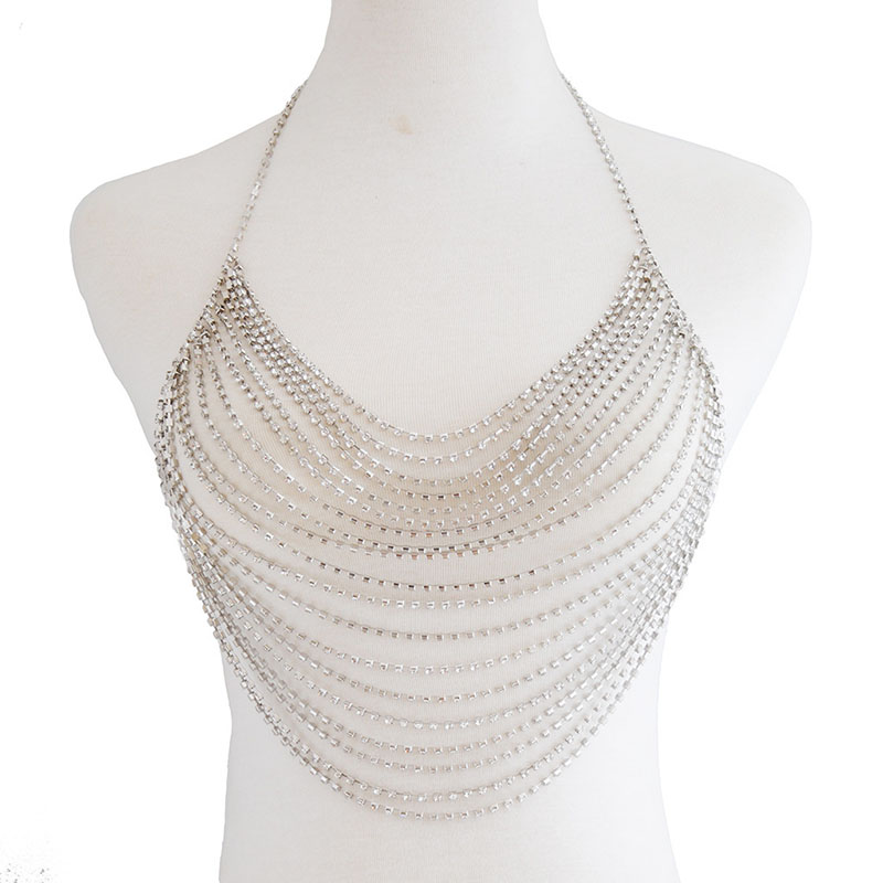 Sexy Exaggerated Fashion Flash Diamond Elements Body Chain Necklace Supplier
