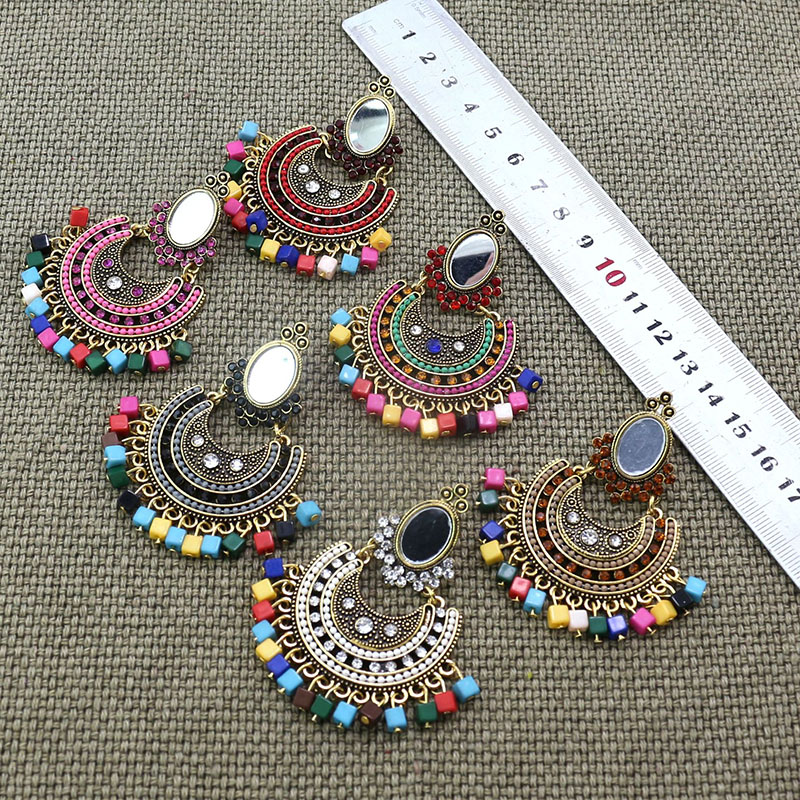 Semi-circular Earrings Vintage Carved Openwork Bohemian Dance Earrings Supplier