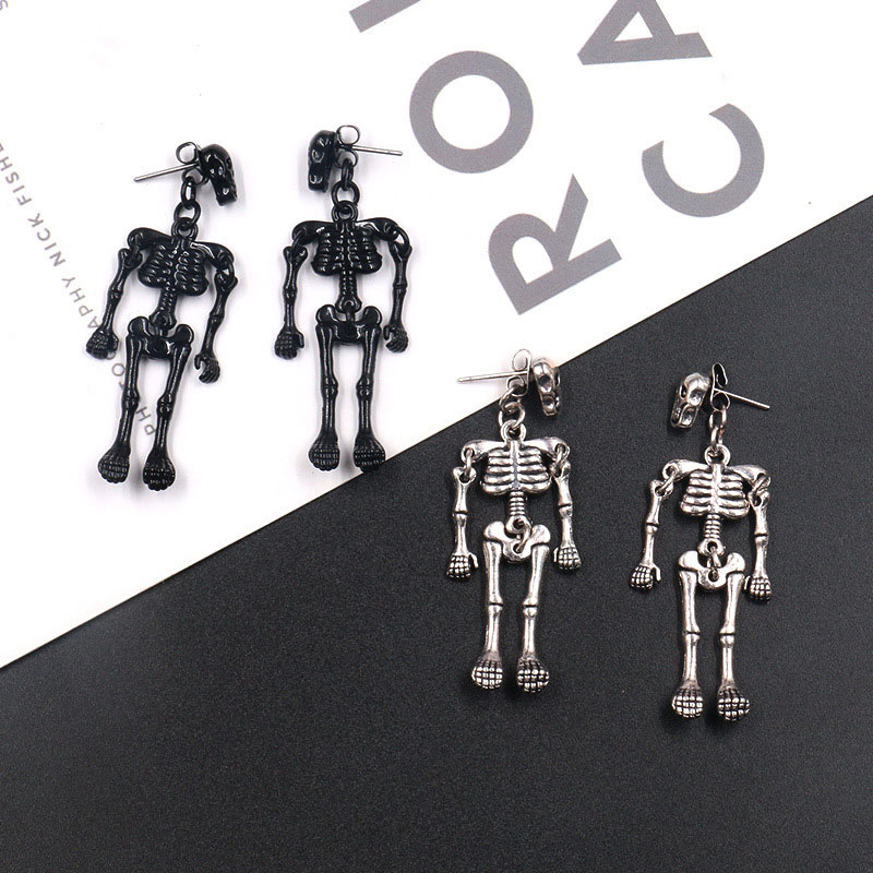 Wholesale Halloween Fashion Creative Pop Punk Style Skull Stud Earrings