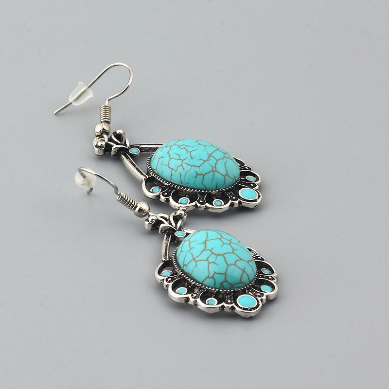 Vintage Floral Old Silver Earrings Ethnic Style Tibetan Silver Earrings Manufacturer