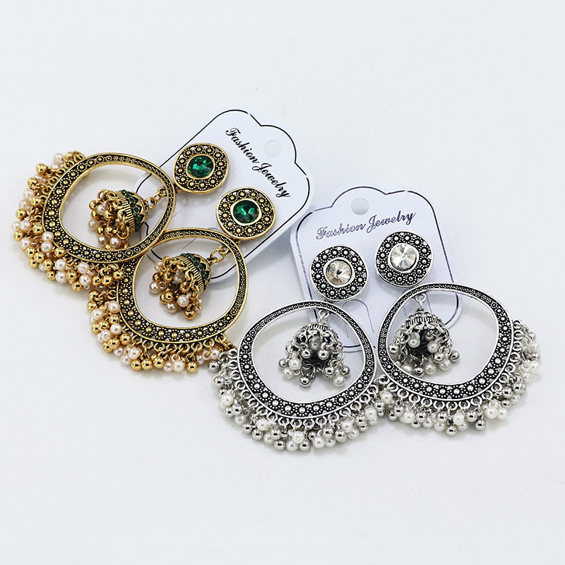 Personalized Tassel Metal Vintage Birdcage Geometric Indian Earrings Antique Earrings Pins Manufacturer