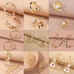 Wholesale Fashion Trend Metal Earrings Temperament Fashion Simple Matte Gold Earrings