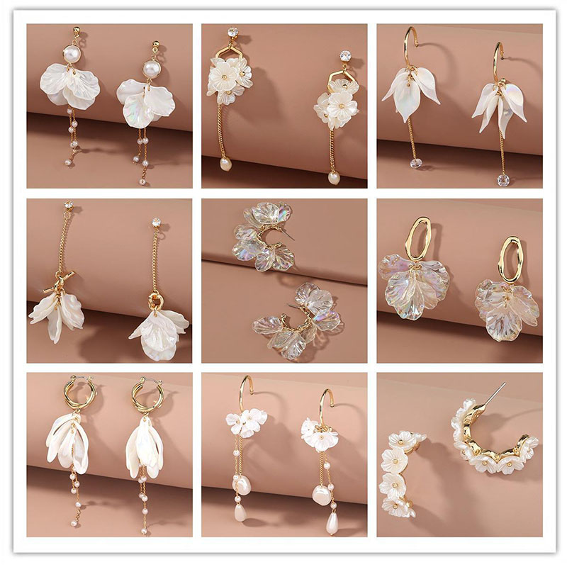 Wholesale Fashion Sweet Pleated Flower Petal Earrings Korean Fashion Trends