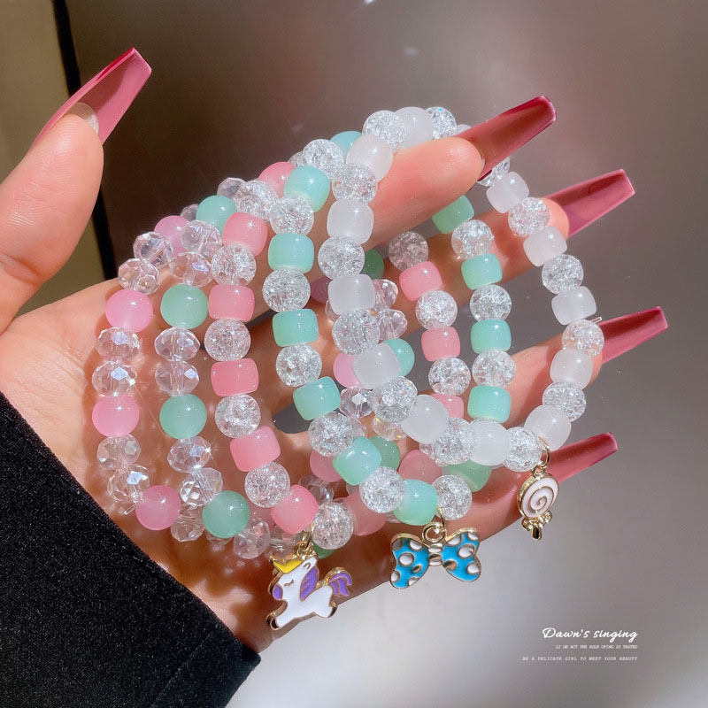 Popping Beads Crystal Bracelet Pink Crystal Daisy Flower Bracelet Manufacturer