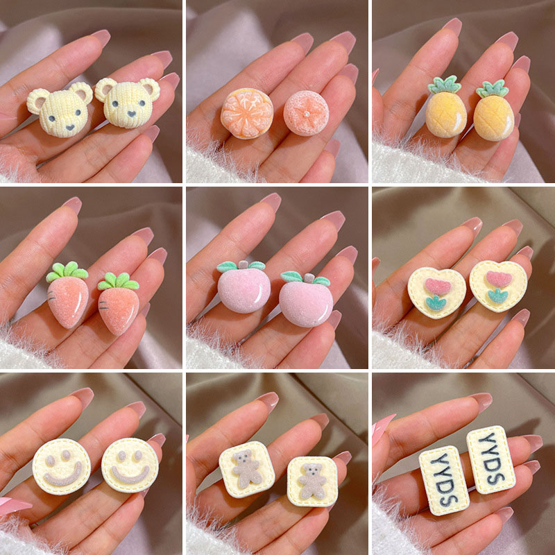 Simple Small And Versatile Fruit Autumn And Winter Flocking Cute Earrings Manufacturer