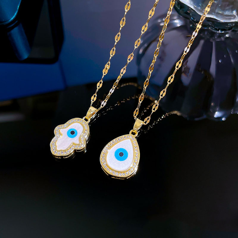 Titanium Steel Angel Eyes Temperament Micro-set Diamond Necklace Exquisite Clavicle Chain Manufacturer