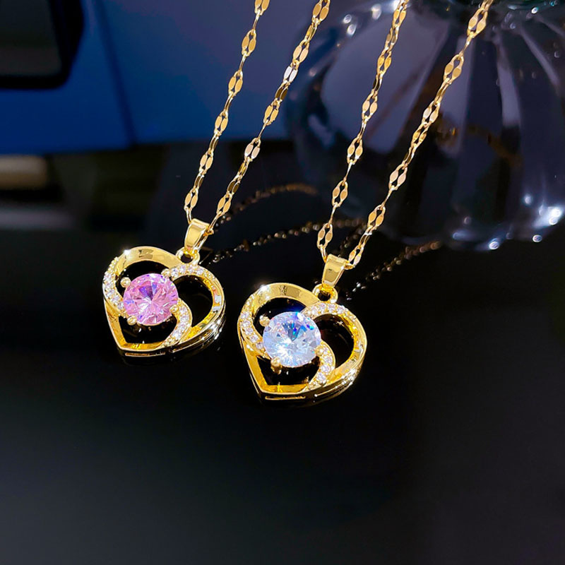Non-fading Light Luxury Love Temperament Micro-set Diamond Necklace Delicate Clavicle Chain Manufacturer