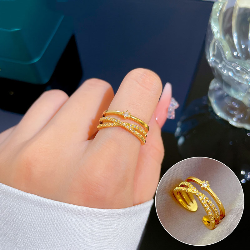 Real Gold Plating Opening Fashion Personality Finger Ring Simple Manufacturer