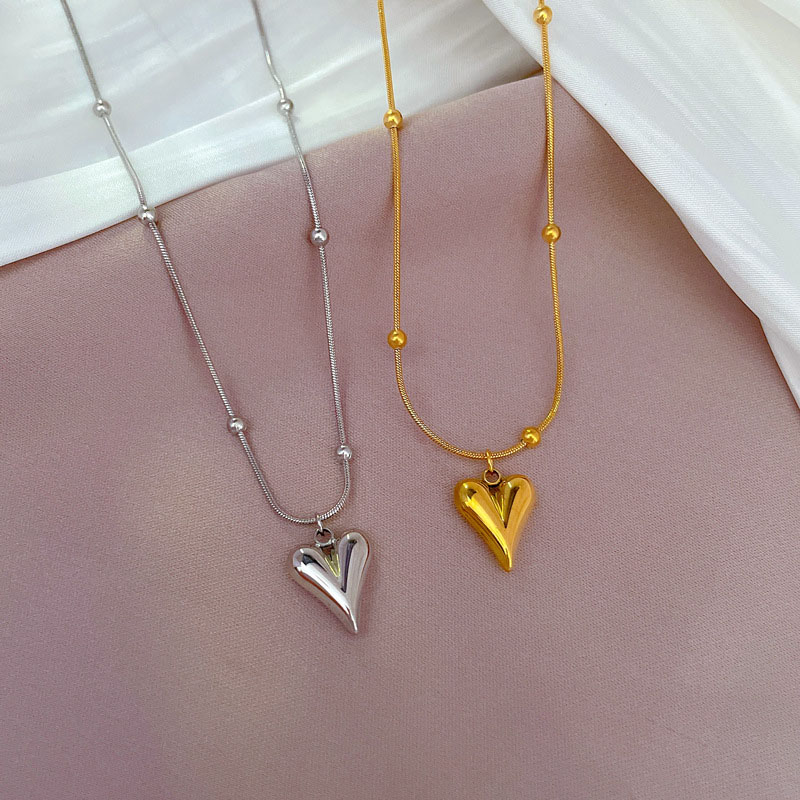 Titanium Steel Bead Chain Love Real Gold In The Furnace Necklace Clavicle Chain Manufacturer