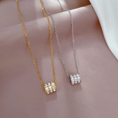 Wholesale Titanium Steel Minimalist Wind Small Waist Furnace Real Gold Necklace Clavicle Chain
