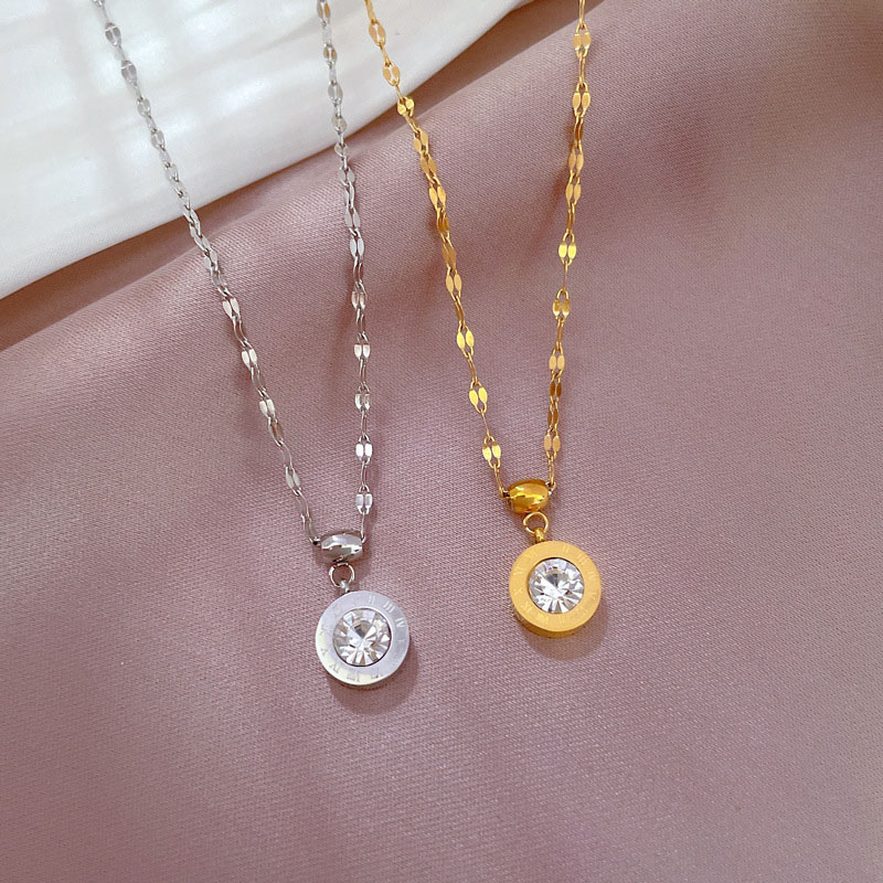 Titanium Steel Zircon Rome Delicate Furnace Real Gold Necklace Clavicle Chain Manufacturer